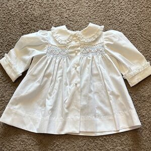 Polly Flinders White Baby Dress with Lace Details 6-9 months